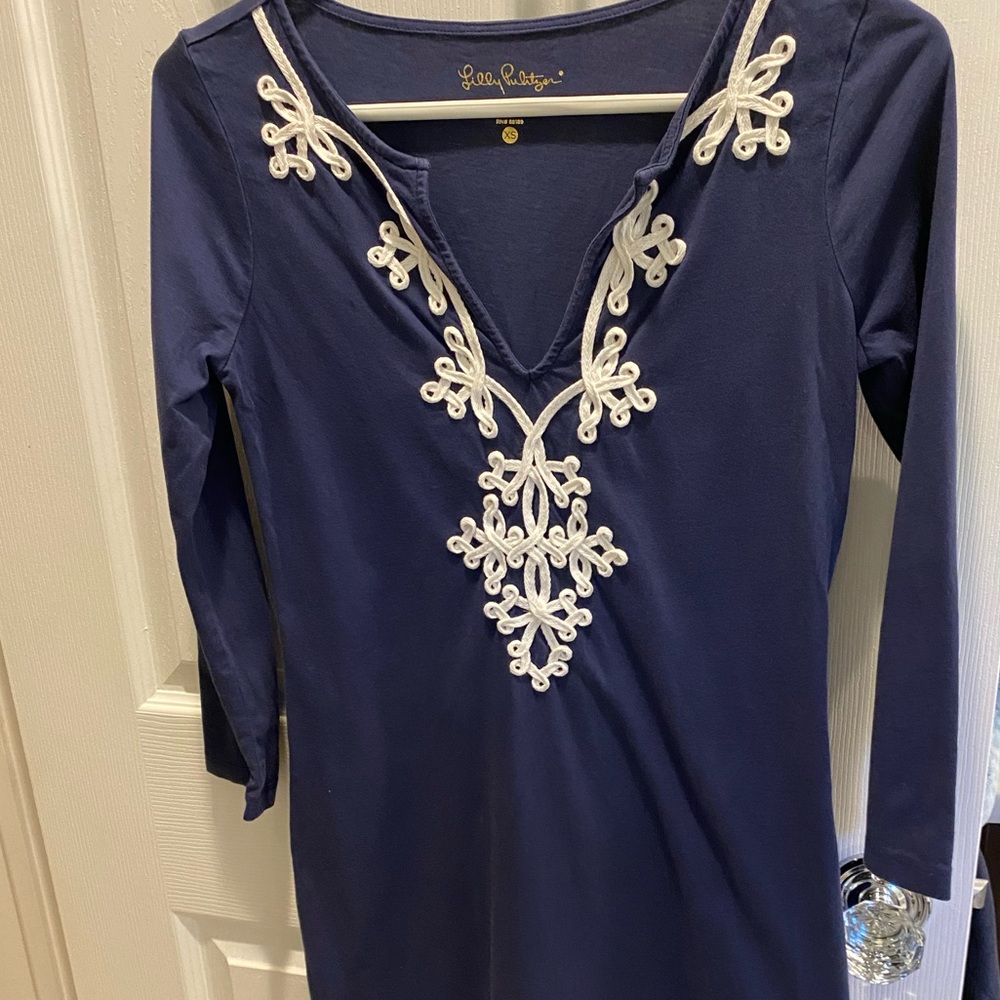 3/4 Sleeve Navy Lilly Pulitzer mini dress